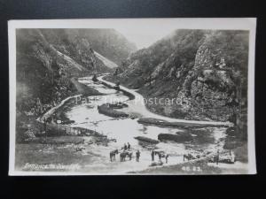 Derbyshire DOVEDALE The Stepping Stones - Old RP Postcard