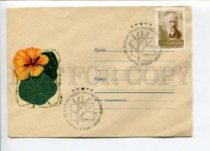 296921 USSR 1969 year Kolesnikov nasturtium flowers COVER