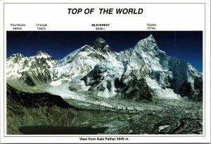VINTAGE CONTINENTAL SIZE POSTCARD MT EVEREST TOP OF THE WORLD VIEW KALA PATHAR