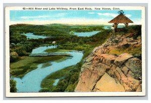 Vintage 1920's Postcard Mill River & Lake Whitney New Haven Connecticut