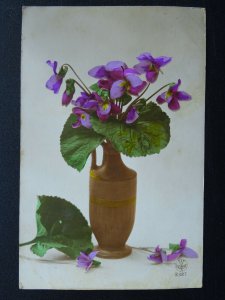 Flowers VIOLA ? IN GREEK STYLE VASE c1905 Postcard by A. Noyer of Paris 2327