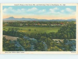 Unused Linen PANORAMIC VIEW Burlington Vermont VT F8938