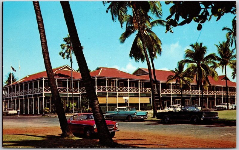 Pioneer Inn Lahaina Maui Hawaii HI Palms Car Parking Area Rooms Postcard