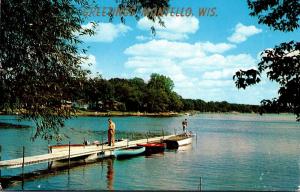 Wisconsin Montello Greetings Boat Dock 1960