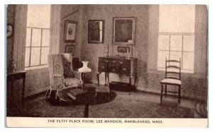 Early 1900s The Fetty Place Room, Lee Mansion, Marblehead, MA Postcard