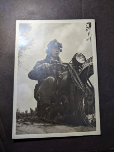 Mint 1930s Germany Young Motorcycle Racer RPPC Postcard