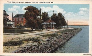 Postcard The Old Sea Wall League Island Philadelphia PA