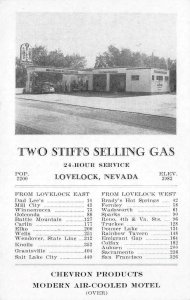 Two Stiffs Selling Gas Station Lovelock, NV Roadside c1940s Vintage Postcard