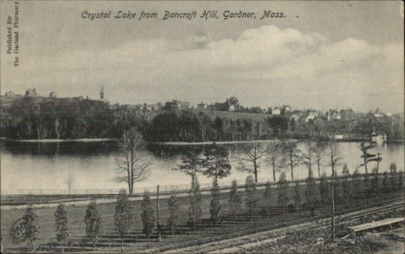 Gardner MA Crystal Lake c1910 Postcard - From Bancroft Hill