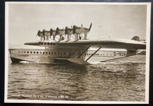 Mint Dornier DOX Giant Seaplane Real Picture Postcard Water Landing 1932