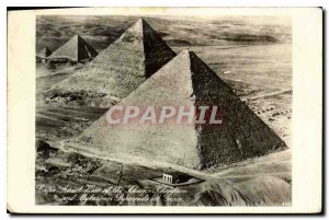 Old Postcard Egypt Egypt Cairo View of the Cheops Pyramids at Giza and Khephsen