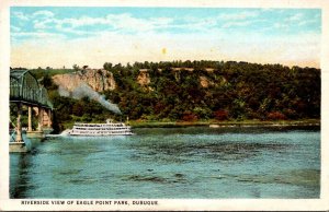 Iowa Dubuque Riverside View Of Eagle Point Park Curteich