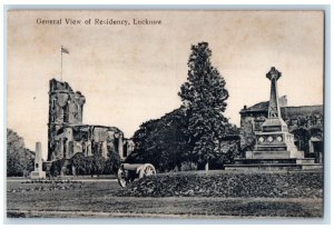 c1910's General View Of Residency Cannon Lucknow India Posted Antique Postcard