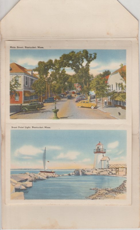 Nantucket, Massachusetts Linen Souvenir Folder 18 Views