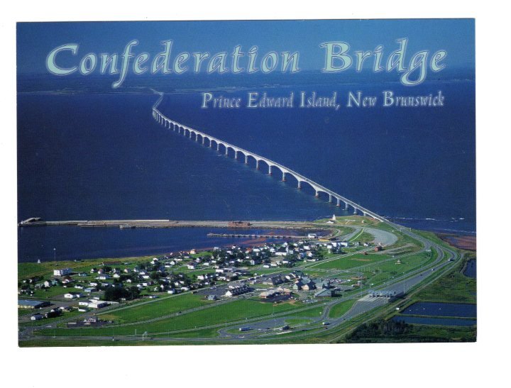 Confederation Bridge, Village, Prince Edward Island, Large 5 X 7 inch Postcard