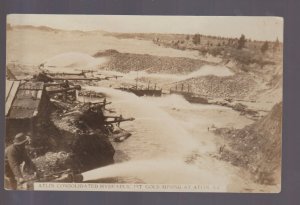 Atlin BC CANADA RPPC c1920s GOLD MINE Miner HYDRAULIC MINING Monitor WATER JETS