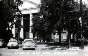 Greensboro GA Greene County Court House & Cars Real Photo Postcard