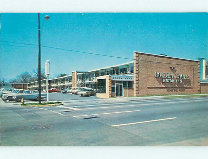 Unused Pre-1980 OLD CARS & GOLDEN EAGLE MOTEL Charlotte North Carolina NC u2810