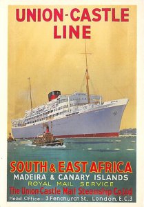 Sterling Castle Union Castle Line Writing on back, missing stamp 