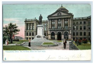 C1910's Toledo Ohio Mc Kinley Statue Court House Postcard F86E