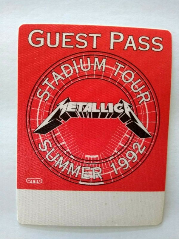 Metallica Backstage Pass Original 1992 Hard Rock Heavy Metal Music Tour Red