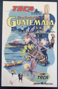 Mint Advertising Picture Postcard Taca Airways System Guatemala Land Of Eternal 