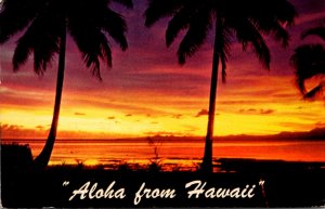 Hawaii Aloha With Beautiful Tropical Sunset 1968