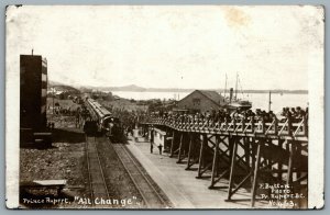 Postcard RPPC c1910s Prince Rupert BC GTP Railroad Depot Pier Dock F. Button