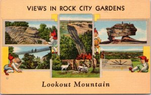 Postcard TN Chattanooga Lookout Mountain - Views in Rock City Gardens