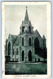 Warren Minnesota Postcard Church Chapel Exterior Building 1908 Vintage Antique