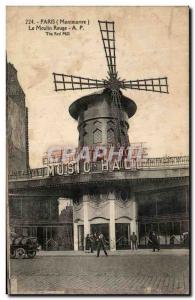 Old Postcard Paris Moulin Rouge