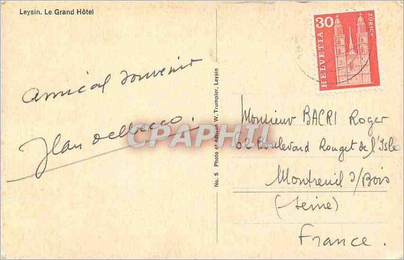 Modern Postcard Leysin Grand Hotel