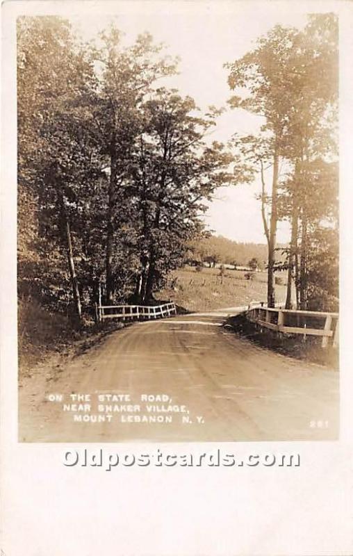 On the State Road, Near Shaker Village, Real Photo Mount Lebanon, NY, USA Unu...