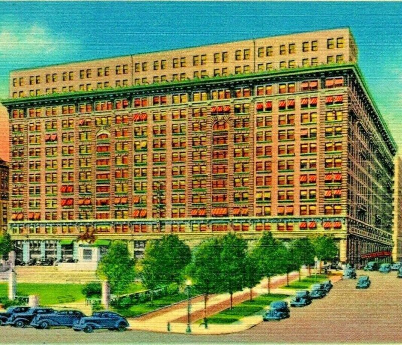 Wilmington Delaware DE Dupont Hotel Rodney Square Vtg Linen Postcard UNP