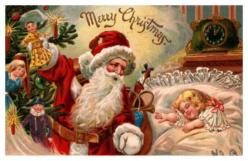  Santa Claus Red Suit , Sleeping Child 