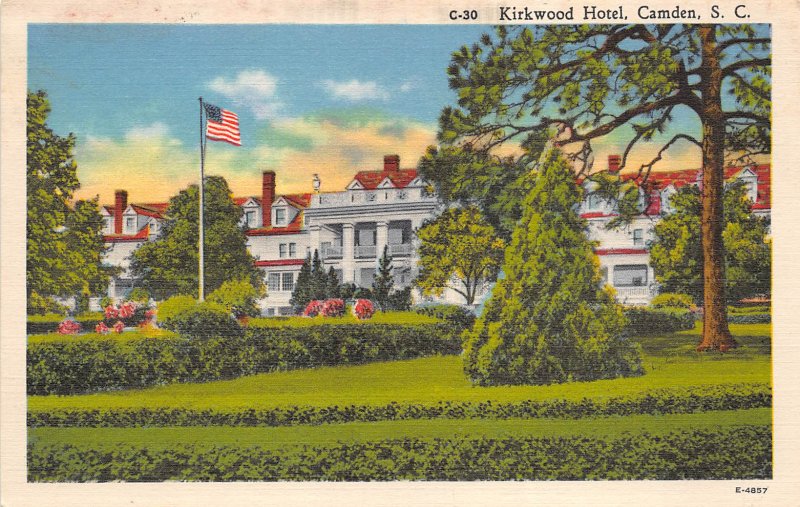 Camden Scouth Carolina 1940s Postcard Kirkwood Hotel 