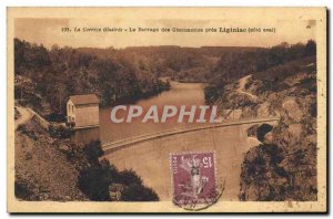 Old Postcard The Electricity Dam near Chaumettes Liginiac Correze