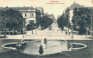 Germany Mannheim Friedrichsplatz und Planken Vintage Postcard 08.39