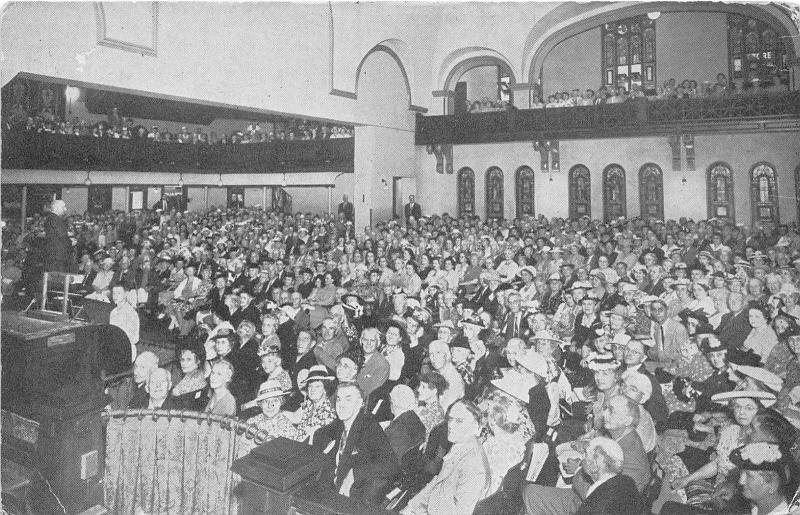 St Petersburg Florida~First Avenue Methodist Church Interior~Prayer Meeting~1945