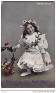 The May Queen, Many Happy Birthdays, Basket of Flowers, PU-1909