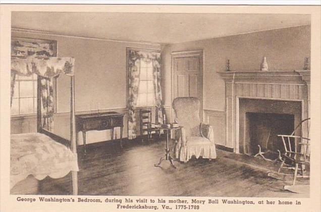 Virginia Fredericksburg George Washington's Bedroom In Home Of Mary Moth...