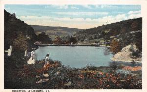 B43/ Lonaconing Maryland Md Postcard 1910 Reservoir Lake People