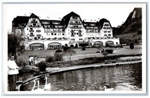 Petropolis Brazil Postcard Small Pond Hotel Qutandinha c1950's RPPC Photo