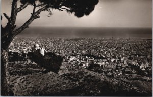 Spain Barcelona Panoramic View From Tibidabo Vintage RPPC C104