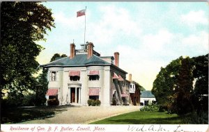 Home of General B.F. Butler Lowell MA c1906 Undivided Back Vintage Postcard L49