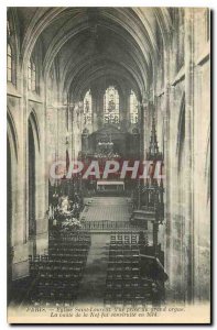Old Postcard Paris Eglise Saint Larent view of the Grand Organ taken the gGov...