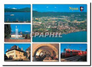 Modern Postcard Nyon with lake geneva