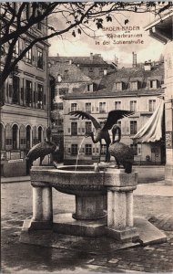 Germany Baden-Baden Reiherbrunnen in der Sofienstrasse Vintage Postcard C198