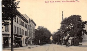 Mechanicsburg Pennsylvania East Main Street, B/W Lithograph, Vintage PC U22909