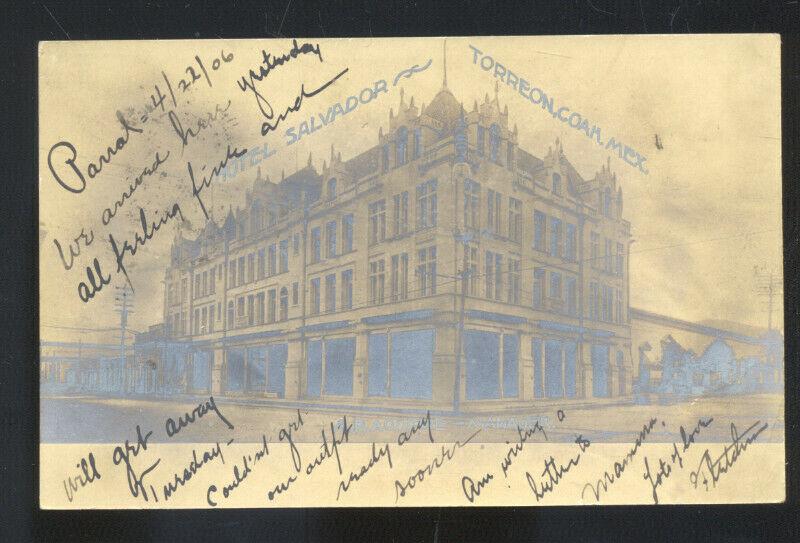 RPPC TORREON COAH MEXICO HOTEL SALVADORE DOWNTOWN REAL PHOTO POSTCARD